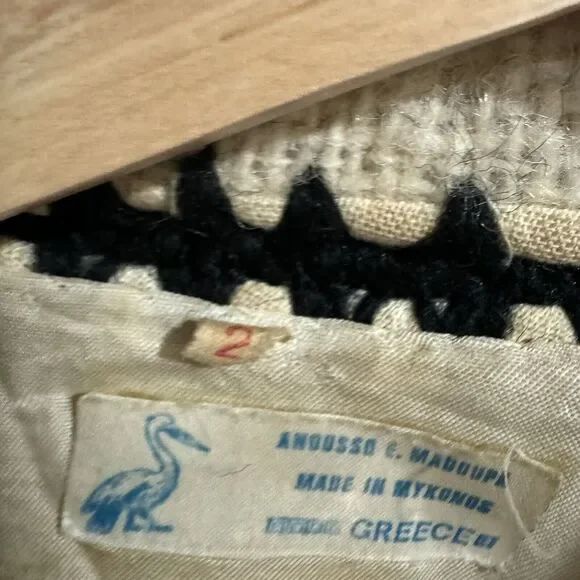 Beautiful Vintage Jacket Made In Greece 70s Bohemian Embroidery Cream Zip Up - Picture 11 of 14